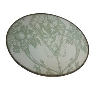Vintage Agraria Oval Toile Vanity Tray Signed Gumps San Francisco